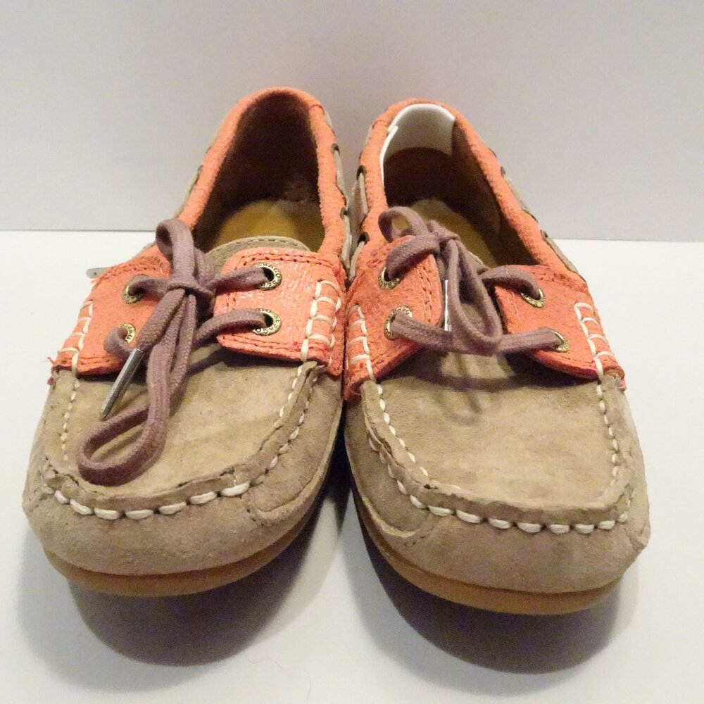Sebago Bala Leather Boat Shoes Loafers 5.5M Tan Coral Driving
